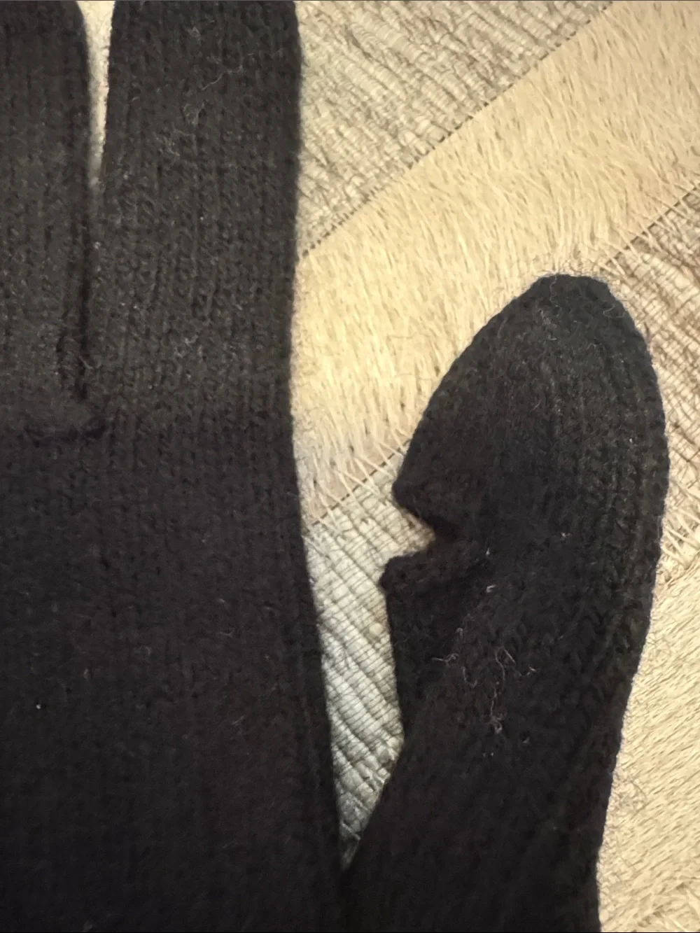 J. Crew Women’s Black Knit Gloves with Button Cuff Detail